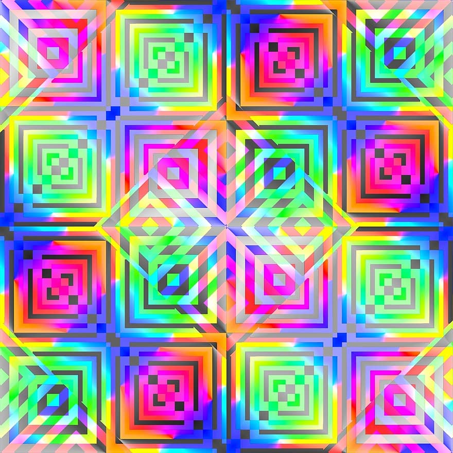 Tile, Pattern, Colorful, Abstract, Seamless, Digital