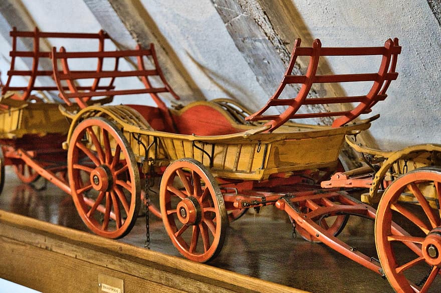 transporte, vintage, brinquedo, cavalo desenhado, carrinho, madeira, clássico