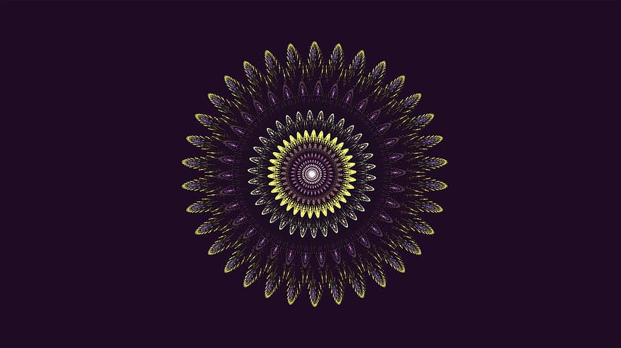 fractal, Violet, Mandala, violet, arta fractală, geometric, Art. Liliac