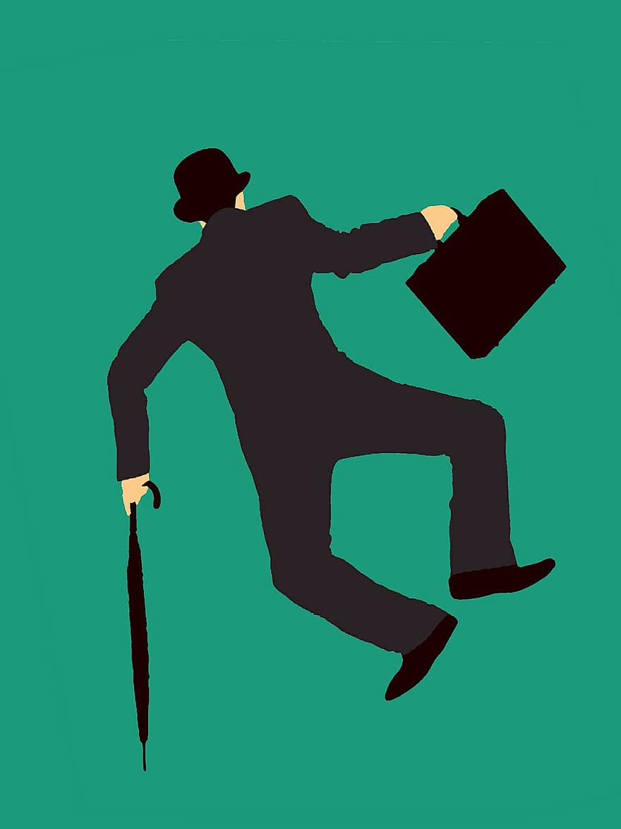 Businessman, Heels, Isolated, Jumping, Kicking, Happiness, Good, Business, Length, Full, Ecstatic