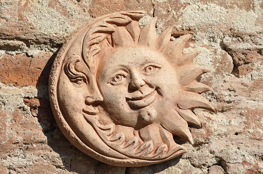 Solen Og Månen, sol, luna, keramik