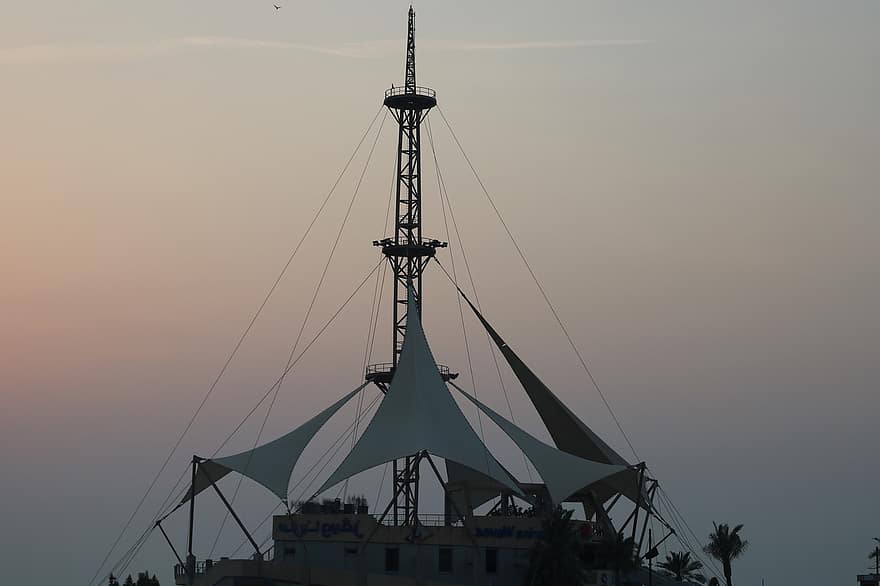 Marina Waves, pavilon, szürkület, szerkezet, kikötő tengerpart, tengerpart, tenger, hajnal, idegenforgalom, turisztikai attrakció