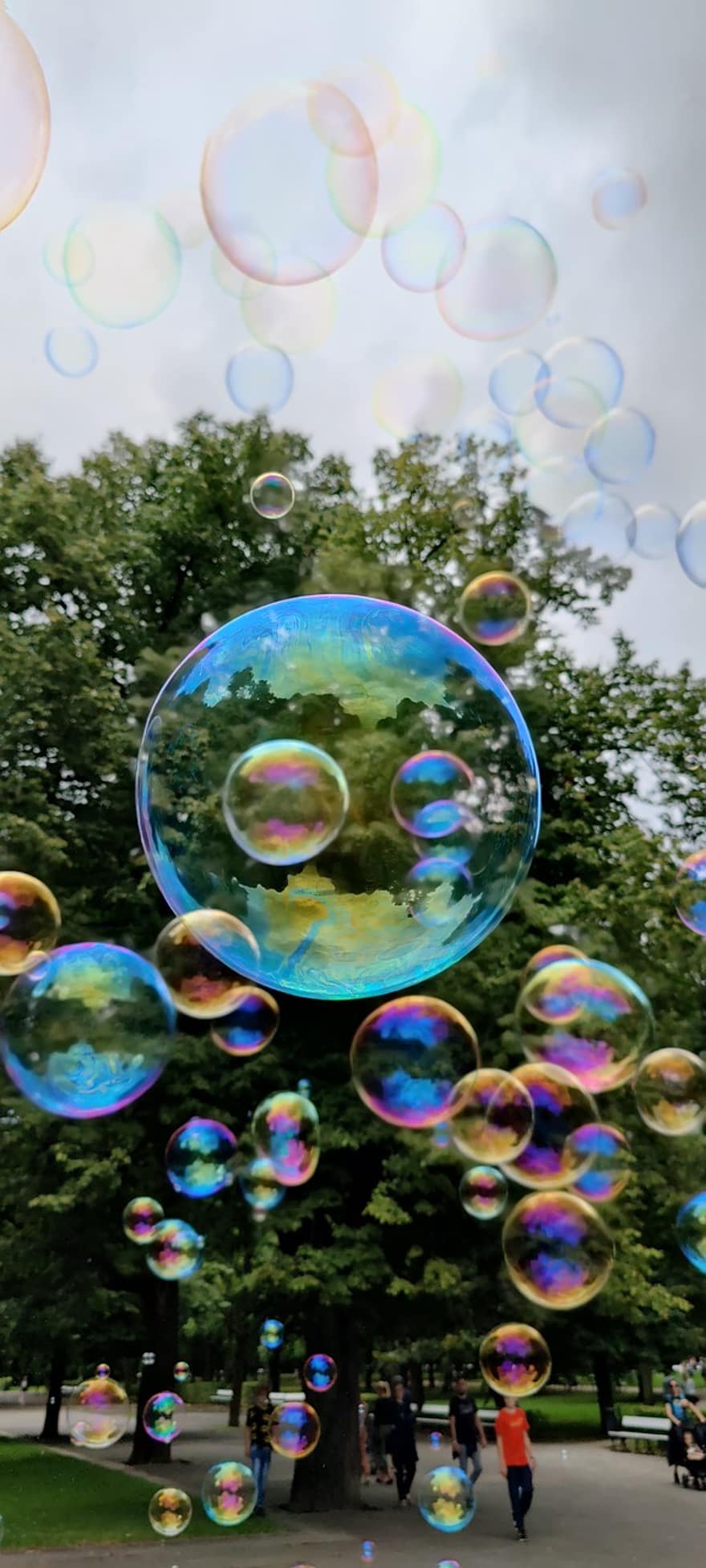 парк, Польша, мыльные пузыри