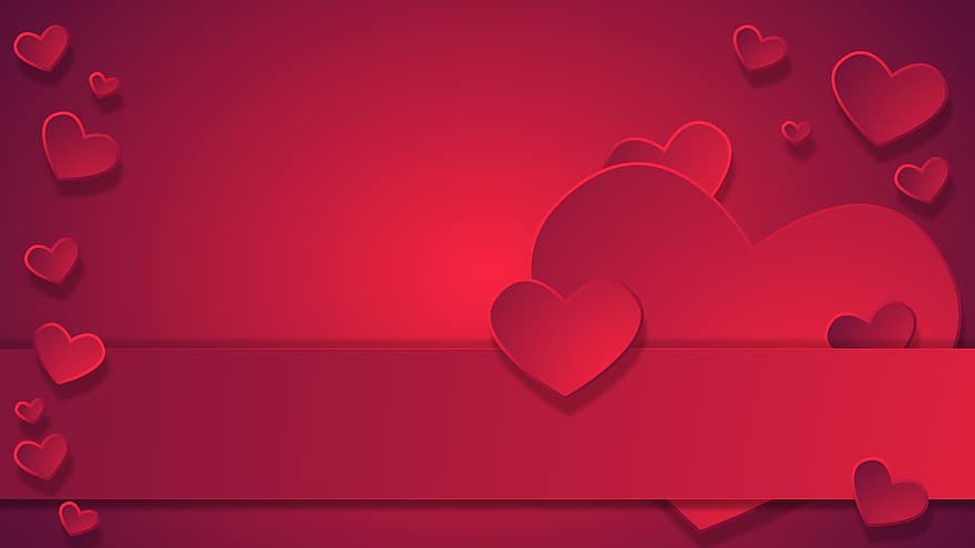 baggrund, Valentins, dag, kærlighed, valentinsdag, rød, hjerte, romantik, kort, fest, design