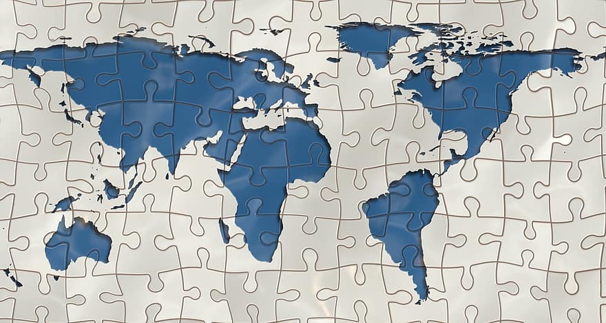 kontinentos, puzzle, pasaulē, zemes, globāla, globalizācija, starptautiskā līmenī, visā pasaulē, vidi, valstī, baneris
