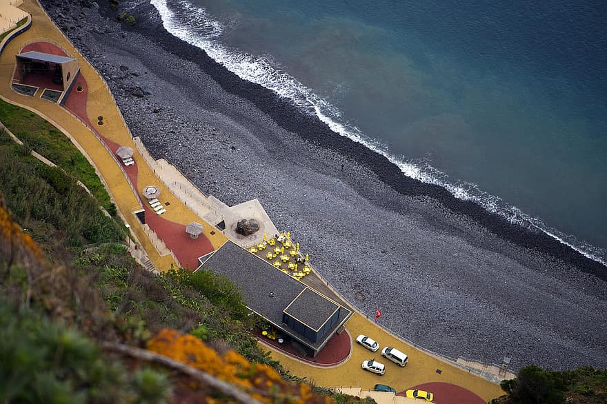 strand, kust, zomer, Madeira, Santa Cruz, caniço