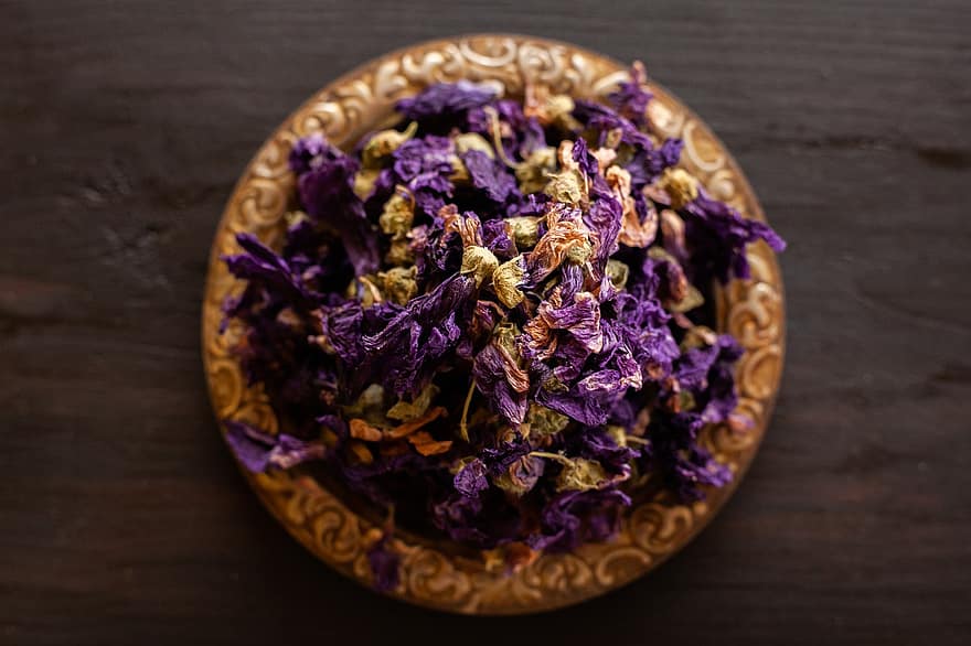 tea, Virágzó tea, virágzó tea, szárított virágok
