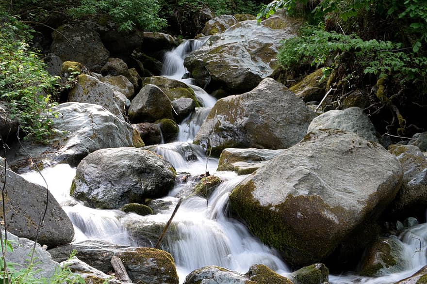 rivier-, natuur, rotsen, Bos, buitenshuis, rots, voorwerp, water, groene kleur, landschap, schoonheid in de natuur