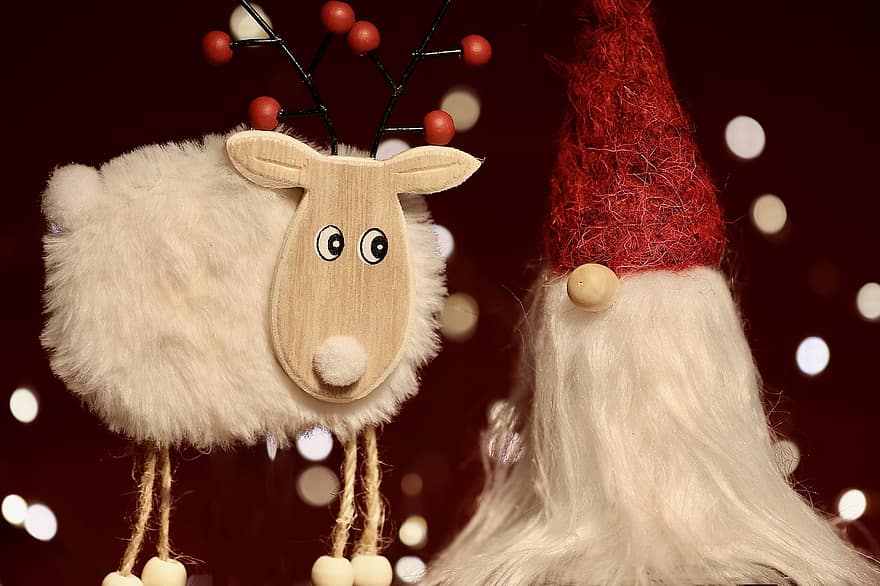 Дядо Коледа, Коледа, Северен елен, коледна украса, Коледна украса, коледна картичка