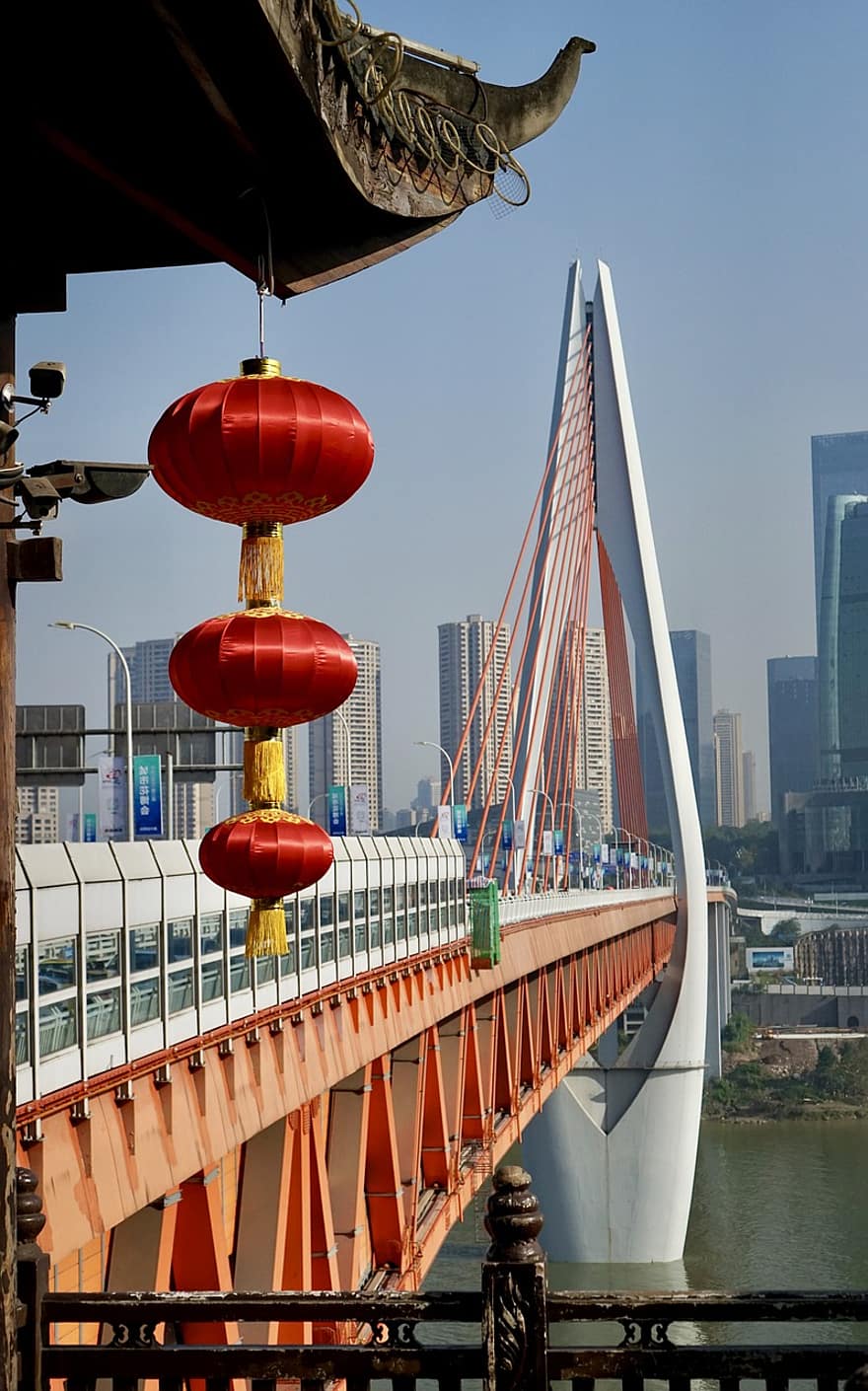 Ásia, viagem, turismo, Ponte Qiansimen, lugar famoso, arquitetura, ponte, paisagem urbana, transporte, estrutura construída, arranha-céu