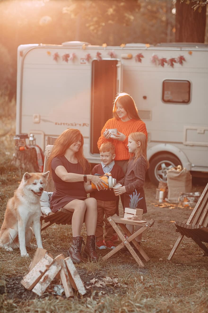 Red Heads, Family, Ginger, Trailer, Camping, Kids, Children, Outdoors, smiling, lifestyles, child