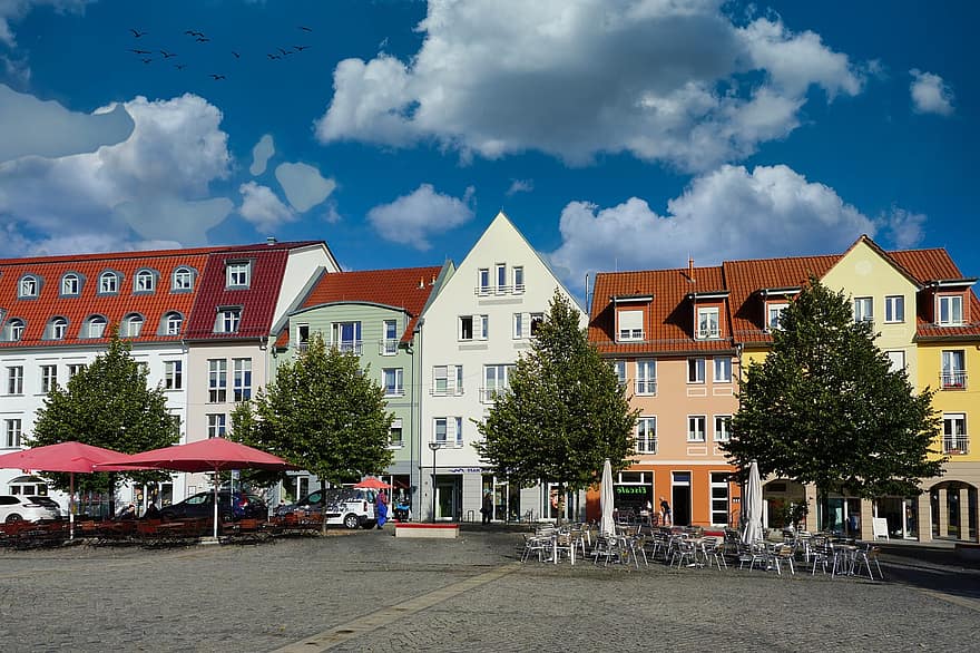 Anklam, Hanseatic City, Mecklenburg-Vorpommern, tarihsel, tarihi merkez, pazar, Almanya, kilise, orta Çağlar, evler, ilgi alanları