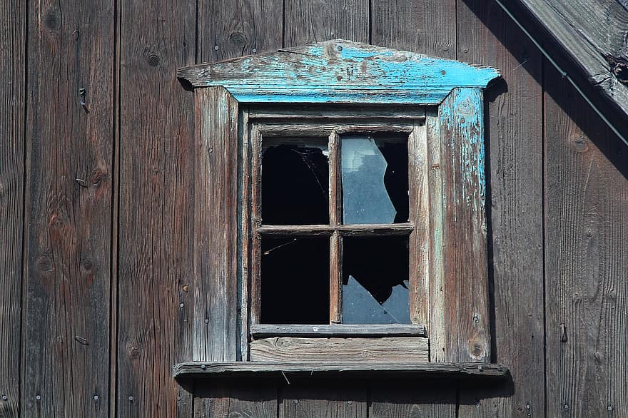 houten, venster, vliering, glas