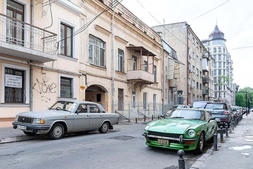 Odessa, ukraine, gade, vej, biler, by