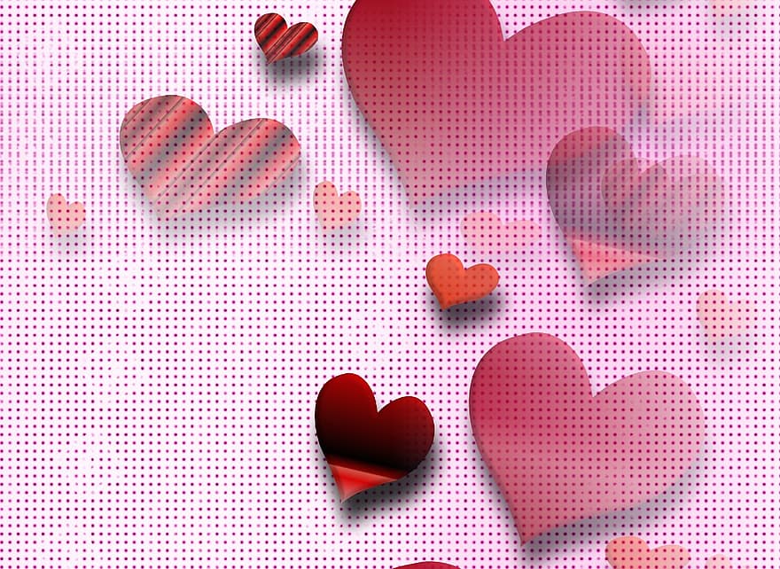 심장, 배경, 벽지, 이월, 애정, 발렌타인 데이, 무늬, 인사말 카드, 지도