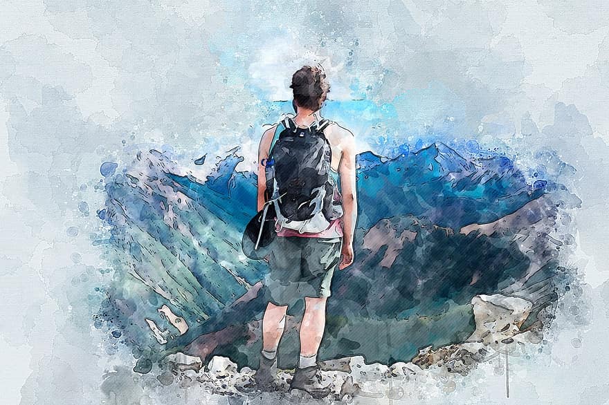 Adventure, Nature, Forest, Painting, Watercolour, Creative, Artwork, Watercolor, Drawing, Colorful, Effect