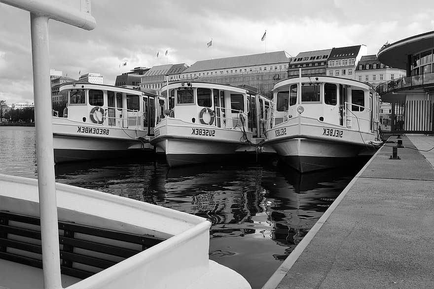 Hamburg, alster, schepen, schip, water, Alster Schepen, boot, nautisch schip, vervoer, reizen, toerisme
