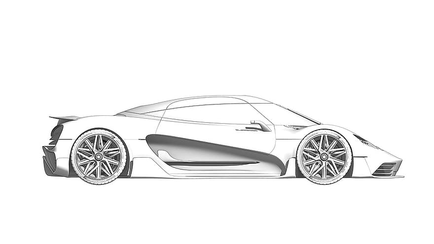 xe hơi, bản phác thảo, kết xuất, thiết kế, đang vẽ, Ý tưởng, Tương lai, ô tô, Phong cách, ba chiều, áp phích
