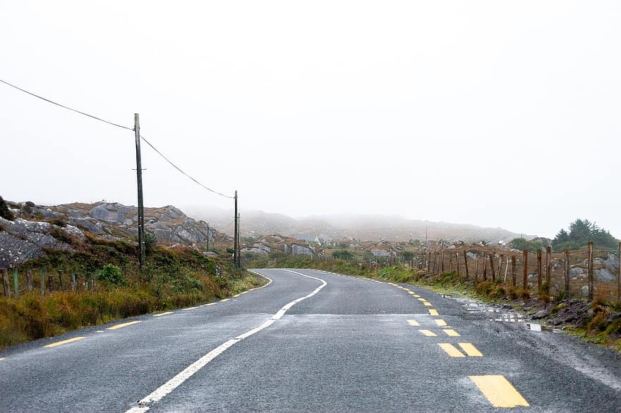 carretera, viatjar, camp, Irlanda, Kerry, naturalesa, a l'aire lliure, muntanya, escena rural, paisatge, asfalt