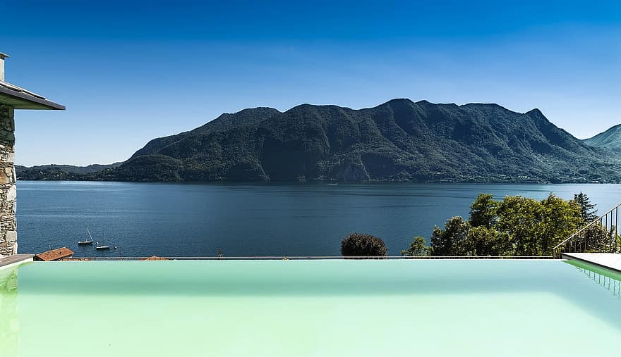 lago maggiore, baseins, kalni, ceļot, izpēte, ūdens, kalns, vasarā, zils, ainavu, brīvdienas