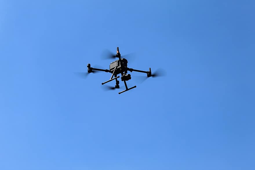 drone, volant, tecnologia, sense tripulació, vaixell, robot, enginyeria, hèlix, vehicle aeri, helicòpter, blau