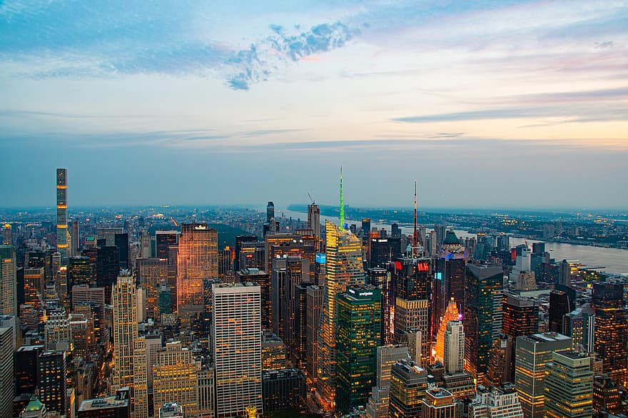 เมือง, การท่องเที่ยว, สิ่งปลูกสร้าง, สหรัฐอเมริกา, ตึกระฟ้า, เส้นขอบฟ้า, สถาปัตยกรรม, nyc, นิวยอร์ก, แมนฮัตตัน, อาคารเอ็มไพร์