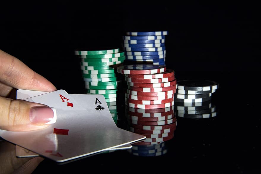 aslar, kartları, kumar, poker çipleri, kumarhane, Kağıt oynamak, bahis, blackjack, poker, cips, oyun