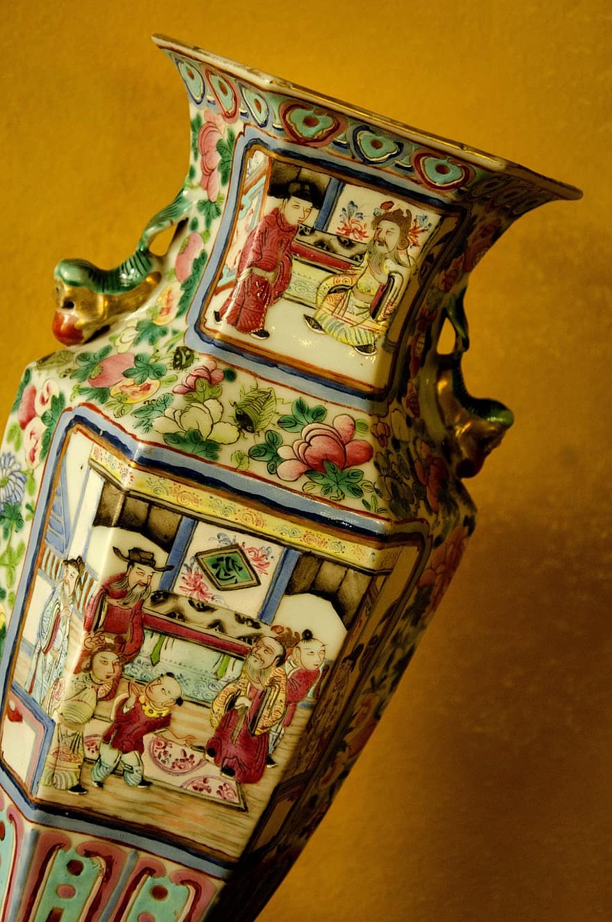 Fine China, Vase, Pottery, Ornate Pottery, Jar