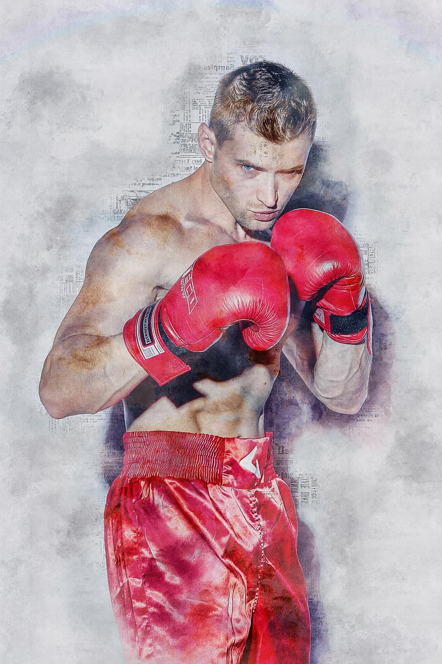 Boxing, Kickboxing, Model, Man, Male, Fight, Red, Pic, New, Boxer, Battle