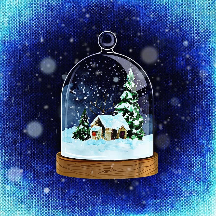 zimní, sněhová koule, sníh, Studený, zábava, modrý, prosinec, Vánoce