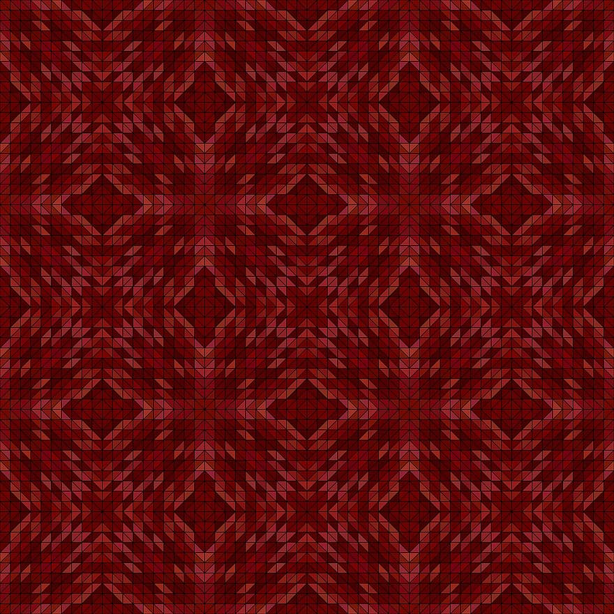 mørk, rødbrun, triangel, mønster, kaleidoskop, symmetri, bakgrunn, symmetrisk, trekantet, bakteppe, sømløs