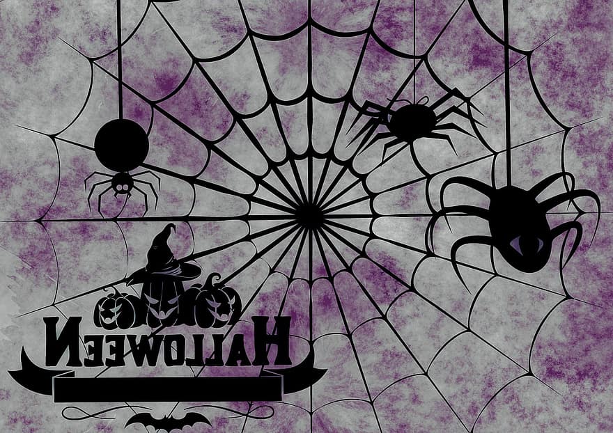 halloween, merkelig, surrealistisk, atmosfære, skummel, edderkopp, silhouette