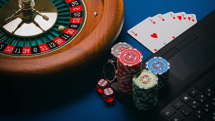 roulette, chips, kasino, poker, gambling, blackjack, spille, kort, bærbar, terninger, spil