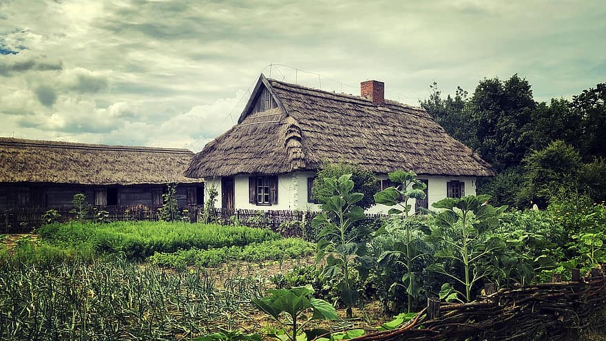kotedžas, namas, ūkis, Lenkijoje, sierpc, etnografija, Mazovijos kaimų muziejus