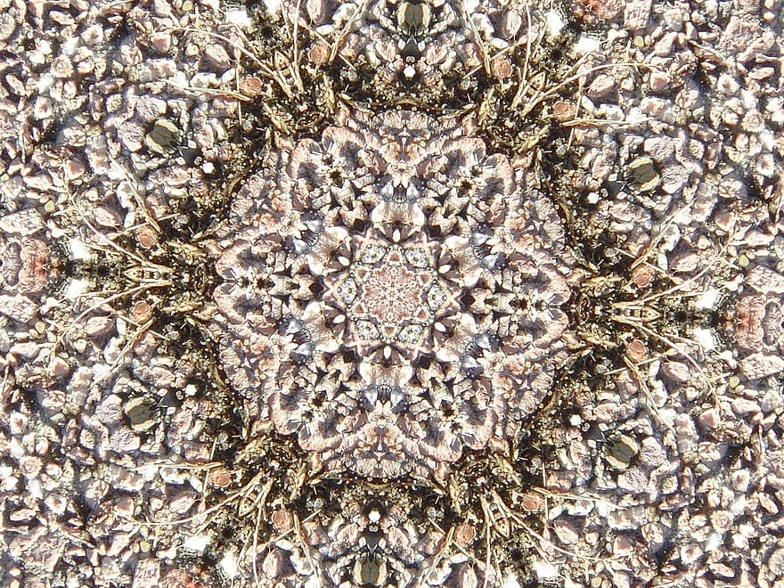 Mandala, Concrete, Away, Ground, Asphalt, Stones, Pattern, Background, Kaleidoscope