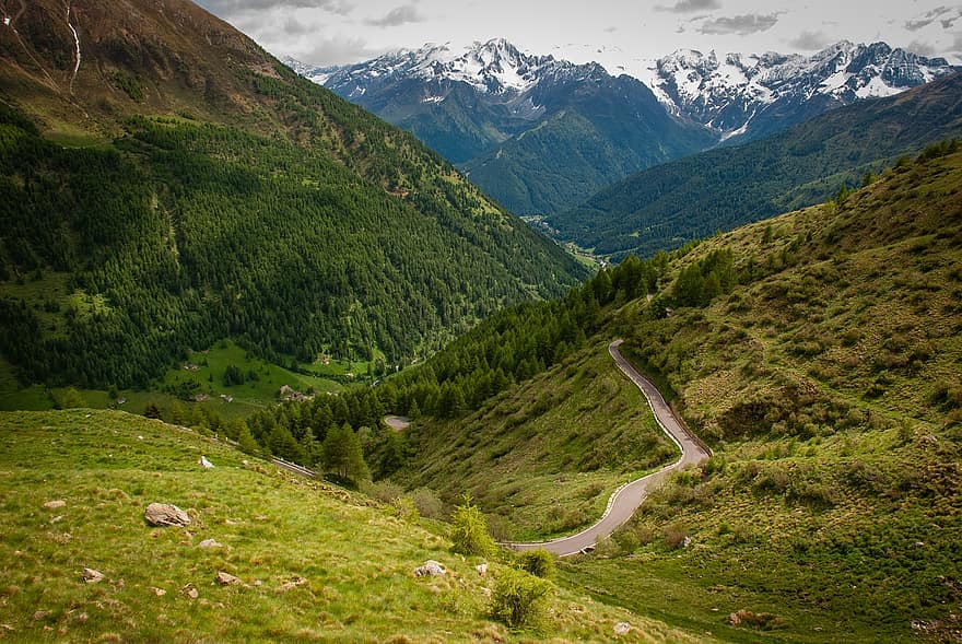 natureza, Alpes, caminhar, viagem