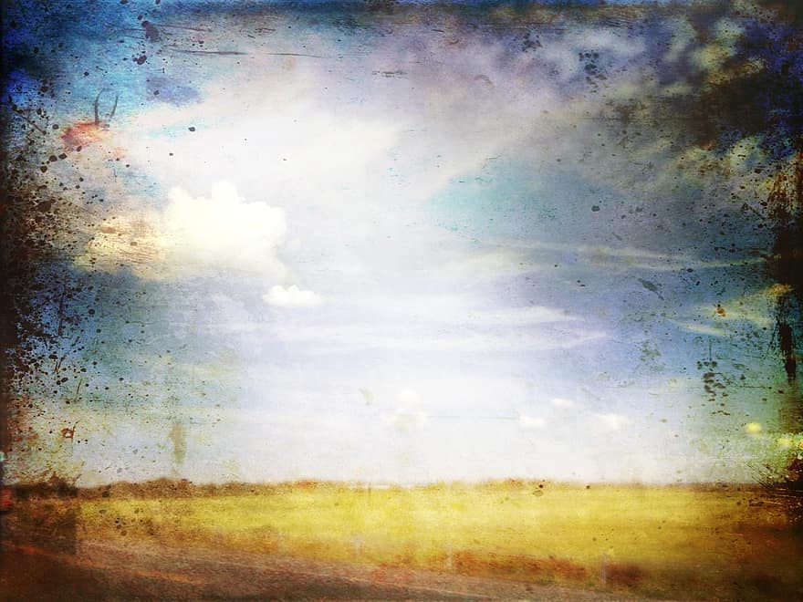 Grunge, Marsh, Sky, Background