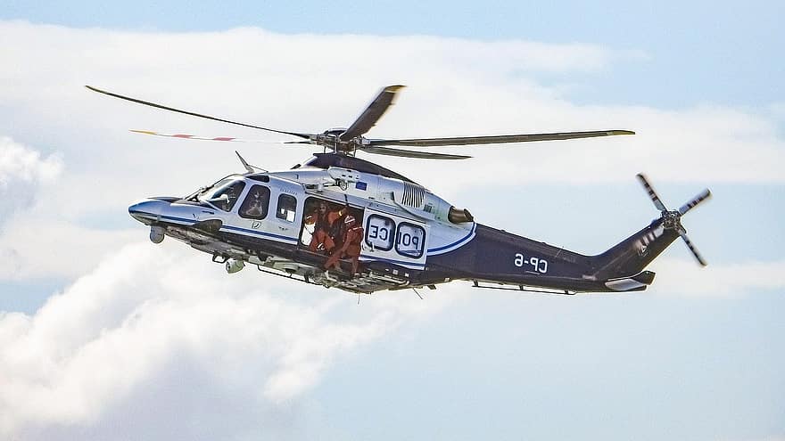 helikopter, polis helikopter, räddnings operation