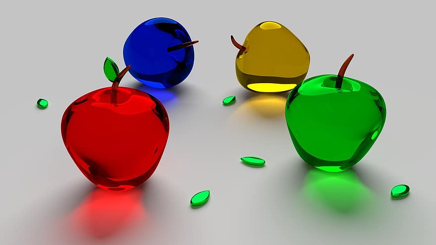 Pomme, verre, fruit, aliments, transparent, fond d'écran