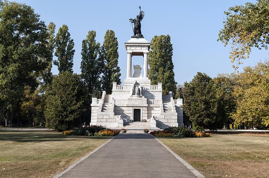 kapsēta, Kossuth Lajos mauzolejs, kapsētas, statuja, piemineklis, struktūru, stoneworks, ceļš, parks
