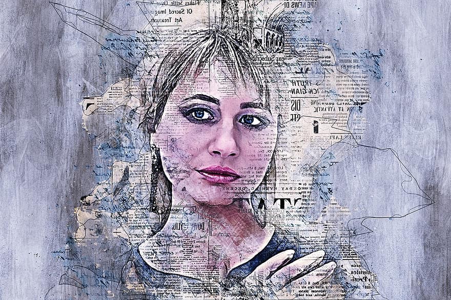 kobieta, Sztuka cyfrowa, portret