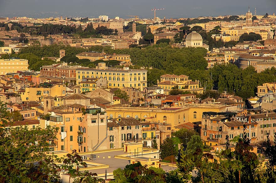 Miasto, Budynki, panorama, pejzaż miejski, stare Miasto, miasto, miejski, turystyka, gordes, Rzym, Włochy