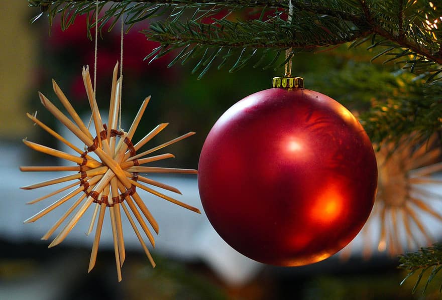 ball, jule bauble, julepynt, pynt, Jule dekorasjoner, ornamenter, jule tid, rød bauble, julekule