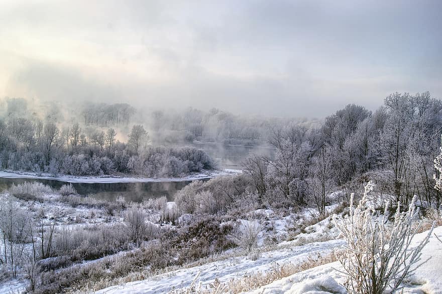kış, doğa, sezon, açık havada, seyahat, keşif, kar, don, krasnoyarsk, Sibirya
