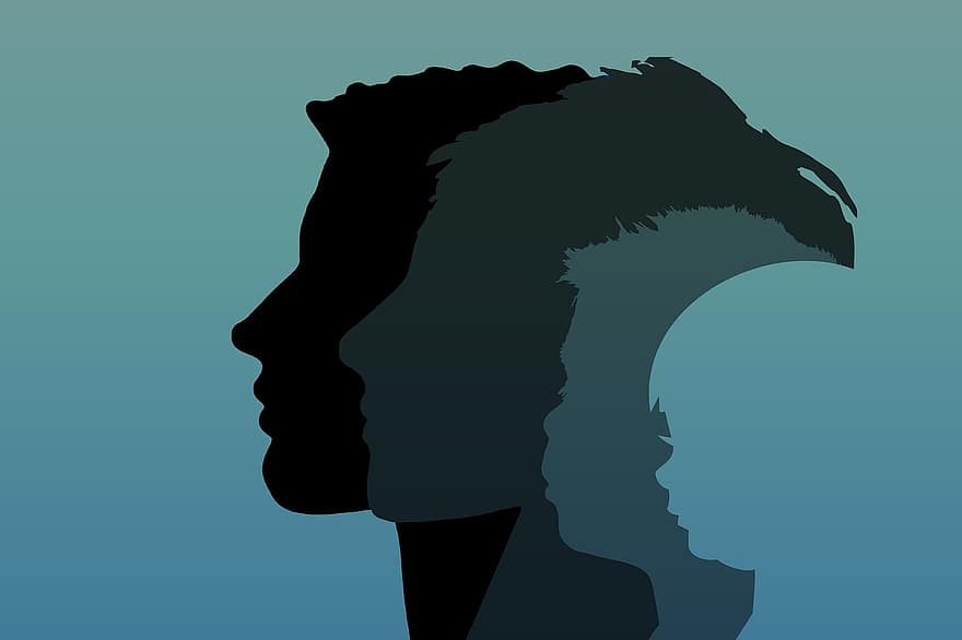 Family, Head, Silhouette, Father, Mother, Child, Boy, Girl, Baby, Toddler, Series