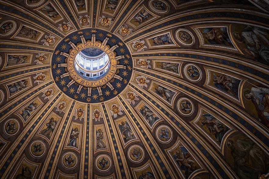 Roma, città antica, Vaticano, cupola, soffitto, finestre, architettura