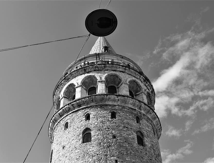 кула галата, кула, забележителност, стара кула, средновековен, исторически, каменна кула, архитектура, Галата, Истанбул, Турция