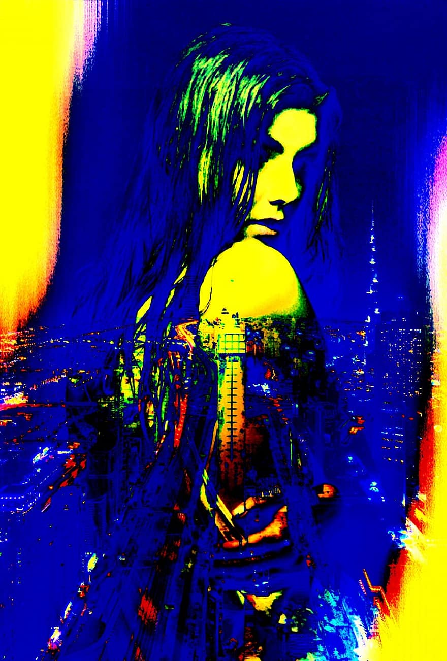 पॉप कला, रंग, कलात्मक, ढाल, रोशनी, छिपा हुआ, Faridabad, क्षितिज, सुंदर, लड़की, महिला