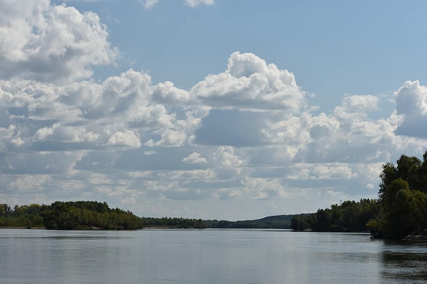 watercape, rzeka, jezioro, woda, Wieś, sceneria, Natura, Syberia, nowosybirsk