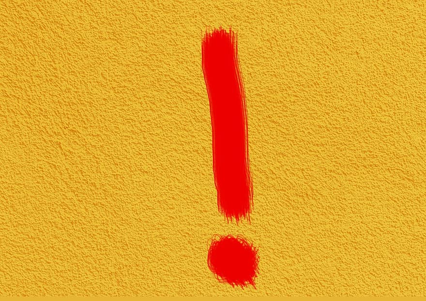 Exclamation, Exclamation Point, Characters, Yellow, Symbol, Red, Background